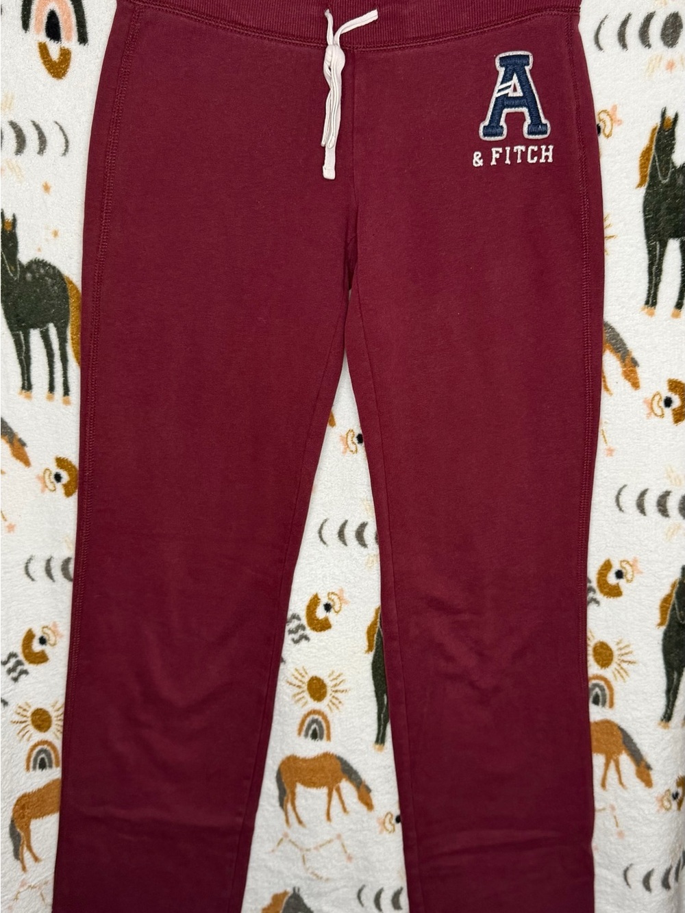 Abercrombie & Fitch Maroon Drawstring Joggers